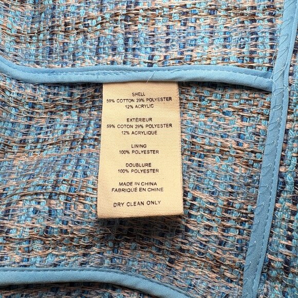 L'Agence Brooke Double Breasted Tweed Blazer in Light Blue Size 6 - Picture 6 of 7